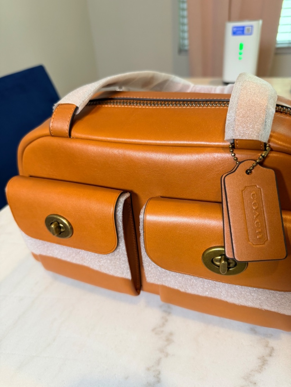 Coach Twin Turnlock Shoulder Bag Toffee - Picture 2 of 14